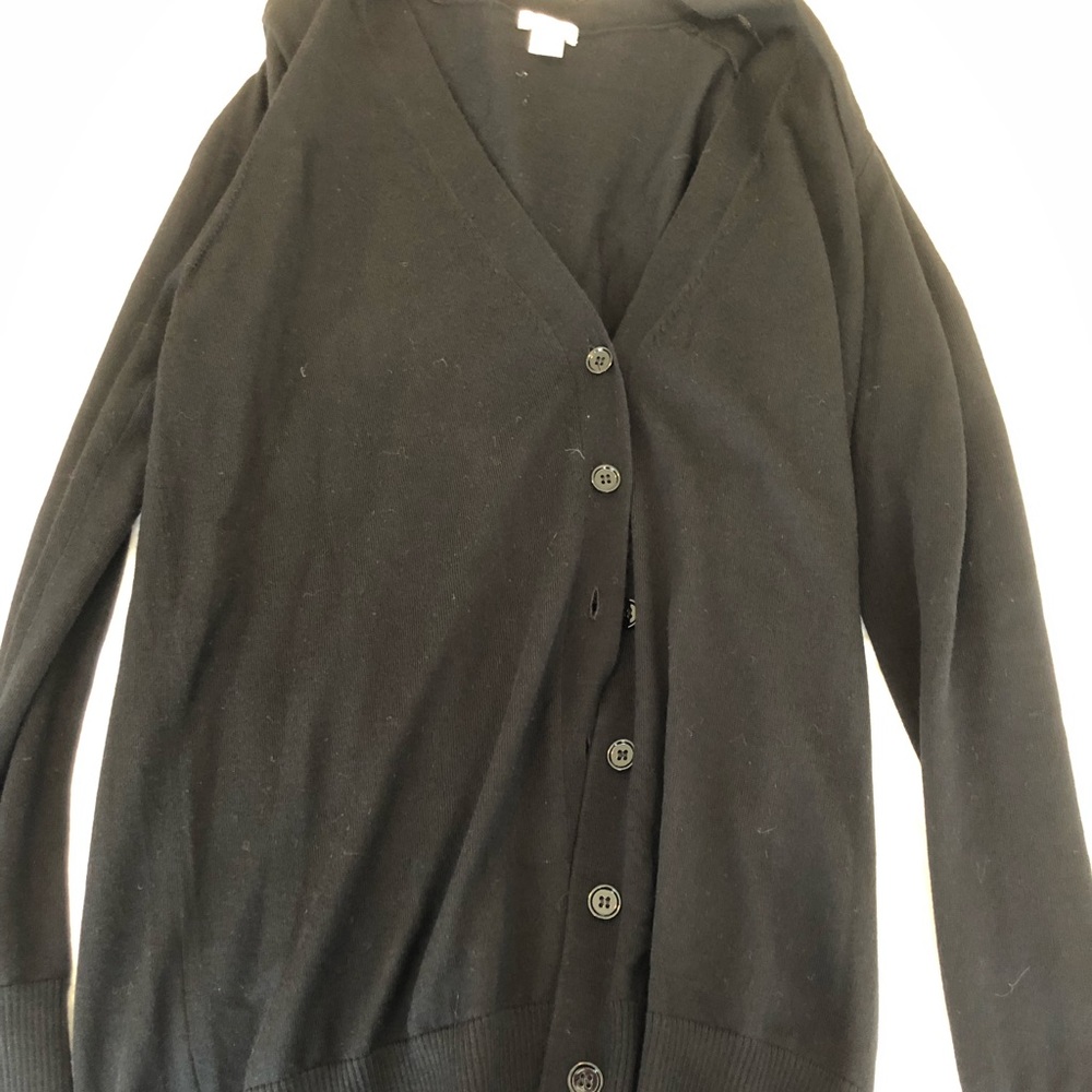 J Crew Black Cardigan size M.
